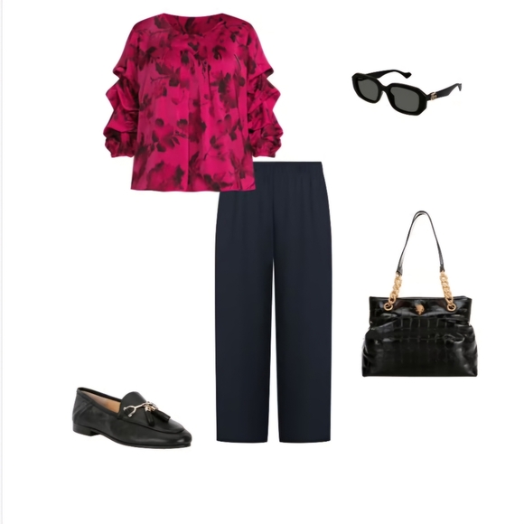 Eileen Fisher Woman Georgette Silk Wide Leg Pants Size 1X Color Black - Picture 15 of 16